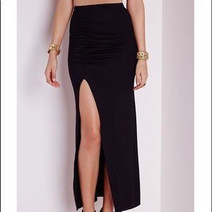 Maxi Skirt w/ Ruched Slit